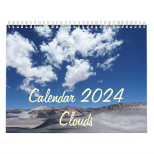 Kalender 2024 mit Feiertagen - Wolken