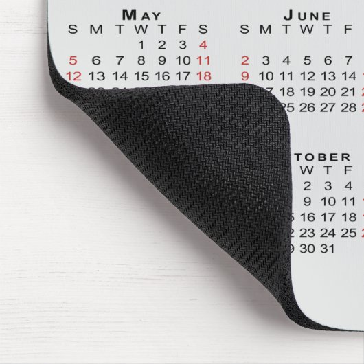 Kalender 2024 mit Firmennamen auf leicht grau Mousepad (Ecke)