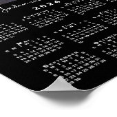 Kalender 2024 mit Ihrem Foto und Namen auf Schwarz Poster (Ecke)