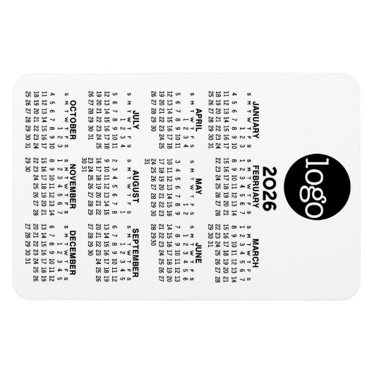 Kalender 2024 mit Schwarz-weißem Minimalwert für L Magnet (Horizontal)