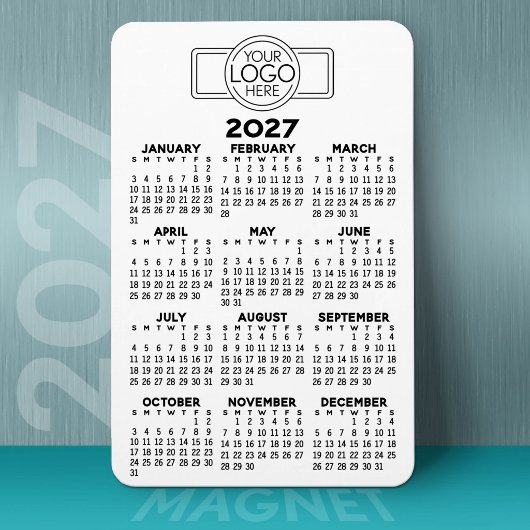 Kalender 2024 mit Schwarz-weißem Minimalwert für L Magnet