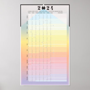 Kalender 2024 - Mondplaner-Poster Poster