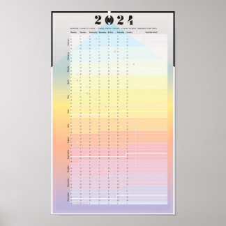 Kalender 2024 - Mondplaner-Poster Poster