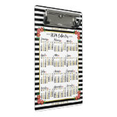 Kalender 2024 Niedliche Streifen | Benutzerdefinie Mini Klemmbrett (Schrägansicht)