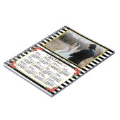 Kalender 2024 - Preppy Floral Stripes | FOTO Notizblock (Linke Seite)