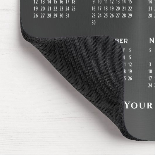 Kalender 2024 - Schwarz Mousepad (Ecke)