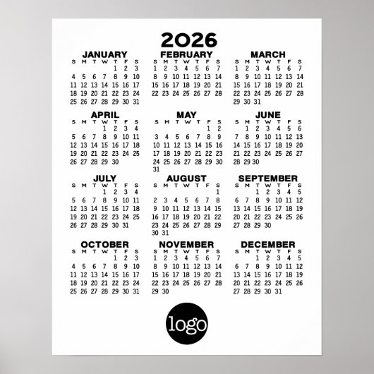 Kalender 2024 - Schwarz-weiße Basishöchstbeträge Poster (Vorne)