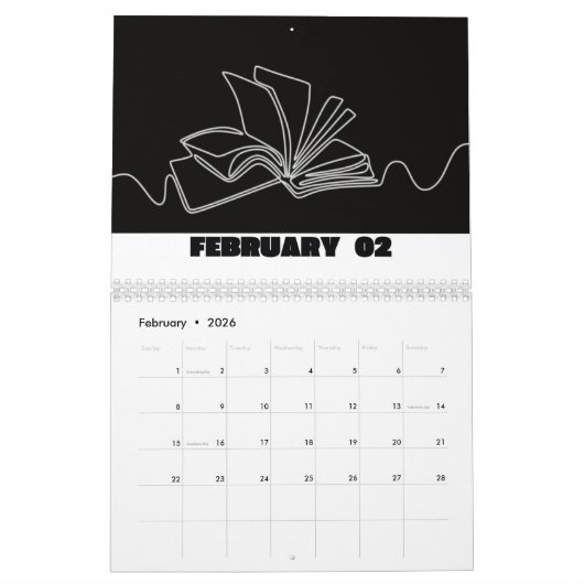 Kalender 2024 - Schwarzweißkalender 2024 (Feb 2026)