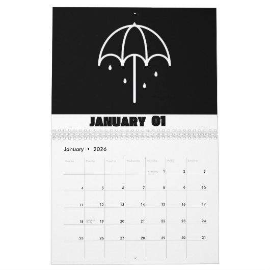 Kalender 2024 - Schwarzweißkalender 2024 (Jan 2026)