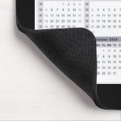 Kalender 2024 Wöchentlich Schwarz-weiß Großdruck Mousepad (Ecke)