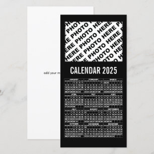Kalender 2025 1 Horizontale Fotokarte schwarz hinz