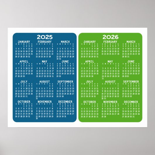 Kalender 2025 2026 - Mindestbetrag 2 Jahr Poster (Vorne)