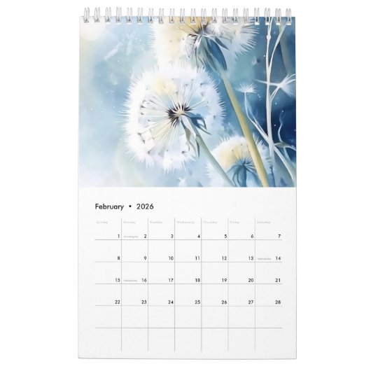 Kalender 2025 Blume der Löwenzahn (Feb 2026)