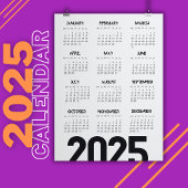 Kalender 2025 - elegant weiß magneteinladung