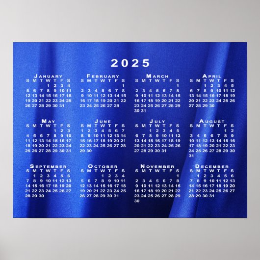 Kalender 2025 für Blaue Abstrakte Fotovorlage Poster (Vorne)