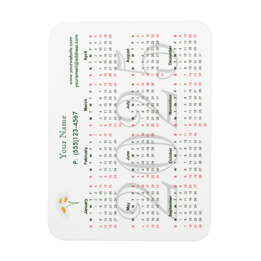 Kalender 2025 für Geschäftsmagnet Magnet (Vertikal)