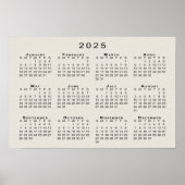 Kalender 2025 für Imitats Leinwand Textur Vorlage Poster (Vorne)
