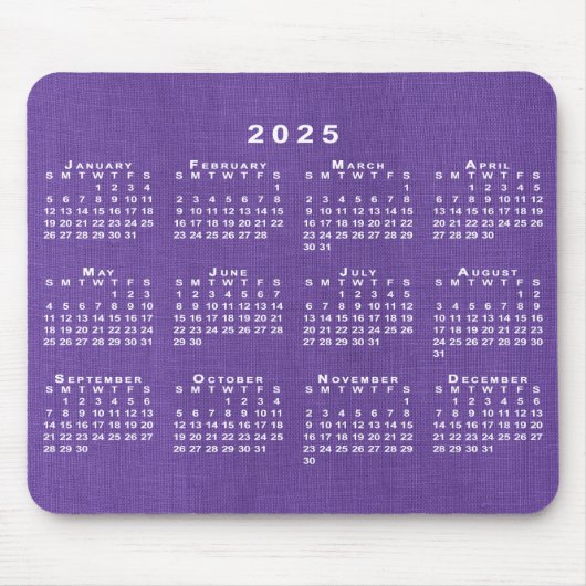 Kalender 2025 für Lila Textur von Foto nach Maß Mousepad (Vorne)