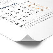 Kalender 2025 handgezeichnete flache Blätter Poster (Ecke)