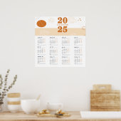 Kalender 2025 handgezeichnete flache Blätter Poster (Küche)