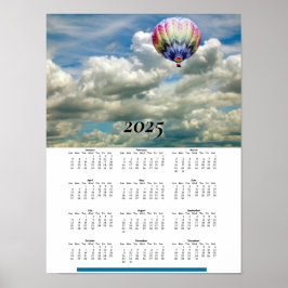 Kalender 2025 - Heißluftballon in Wolken Poster