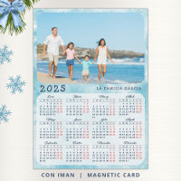 Kalender 2025 im spanischen Foto Magnet Blue