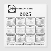 Kalender 2025 - Kundenspezifischer Firmenname und  Magnetkarte (Vorderseite)