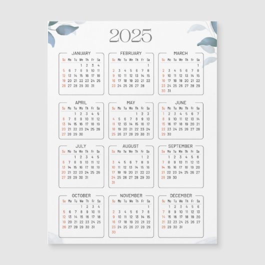Kalender 2025 magnetkarte (Vorderseite)