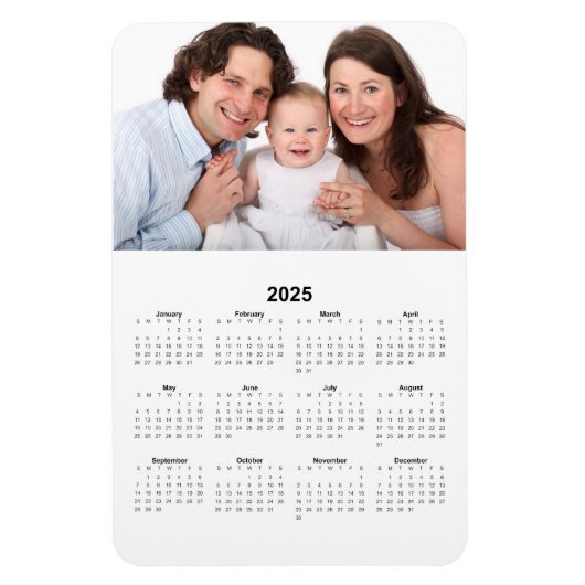 Kalender 2025 mit benutzerdefiniertem Foto Magnet (Vertikal)