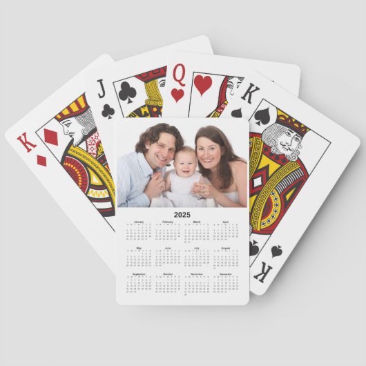 Kalender 2025 mit benutzerdefiniertem Foto Spielkarten (Rückseite)