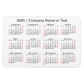 Kalender 2025 mit benutzerdefiniertem, schwarz-wei magnet (Horizontal)