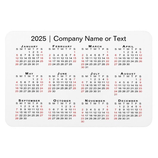 Kalender 2025 mit benutzerdefiniertem, schwarz-wei magnet (Horizontal)