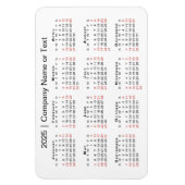 Kalender 2025 mit benutzerdefiniertem, schwarz-wei magnet (Vertikal)