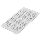 Kalender 2025 mit benutzerdefiniertem Text grau Magnet (Linke Seite)