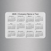 Kalender 2025 mit benutzerdefiniertem Text grau Magnet