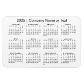 Kalender 2025 mit benutzerdefiniertem Text weiß Magnet (Horizontal)