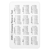 Kalender 2025 mit benutzerdefiniertem Text weiß Magnet (Vertikal)