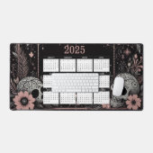 Kalender 2025 mit Blume und Skullen Schreibtischunterlage (Tastatur & Maus)