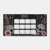 Kalender 2025 mit Blume und Skullen Schreibtischunterlage (Vorderseite)