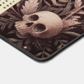 Kalender 2025 mit Blume und Skullen Schreibtischunterlage (Ecke)