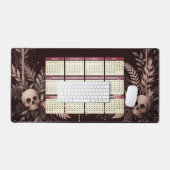 Kalender 2025 mit Blume und Skullen Schreibtischunterlage (Tastatur & Maus)