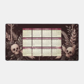 Kalender 2025 mit Blume und Skullen Schreibtischunterlage (Vorderseite)