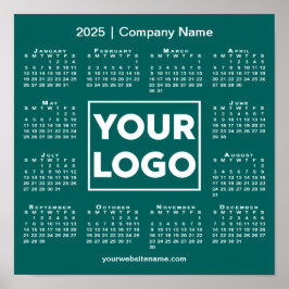 Kalender 2025 mit Firmenlogo und Firmennamen Aquam Poster