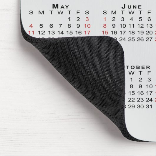 Kalender 2025 mit Firmennamen auf leicht grau Mousepad (Ecke)