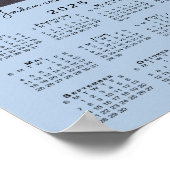 Kalender 2025 mit Ihrem Foto und Name Light Blue Poster (Ecke)