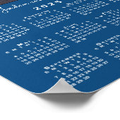 Kalender 2025 mit Ihrem Foto und Namen auf Blau Poster (Ecke)