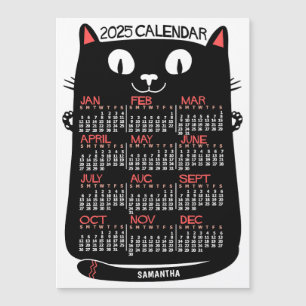 Kalender 2025 Mittelalter Schwarzer Katzenmagnet Magnetkarte