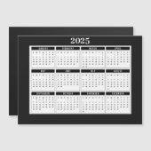 Kalender 2025 Moderne Schwarz-weiße Magnetkarte (Vorne/Hinten)