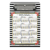 Kalender 2025 Niedliche Streifen | Custom Mini Klemmbrett (Vorderseite)