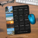 Kalender 2025 Personalisierte FotoCollage 4 Mousepad<br><div class="desc">Erstellen Sie Ihr eigenes personalisiertes, benutzerdefiniertes 2025 Kalender-Foto-Mauspad, indem Sie dieses leicht hochzuladende Foto-Collage-Template mit 4 Bildern (die tropischen Strandbilder behalten oder mit eigenen Fotos zu ersetzen) verwenden und einen Namen oder einen anderen benutzerdefinierten Text in Ihrer Wahl von Schriftart-Stil und Farbe auf einem bearbeitbaren schwarzen Hintergrund und bearbeitbaren Kalenderfarbe...</div>